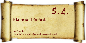 Straub Lóránt névjegykártya